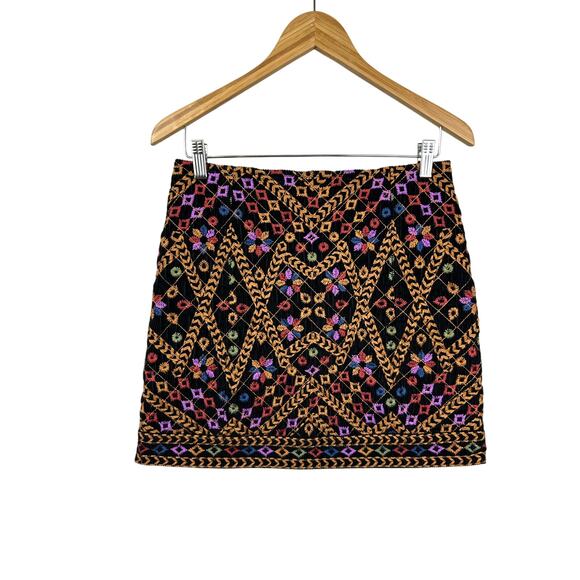 Anthropologie Farm Rio Embroidered Corduroy Mini Skirt Size Small - Picture 8 of 14